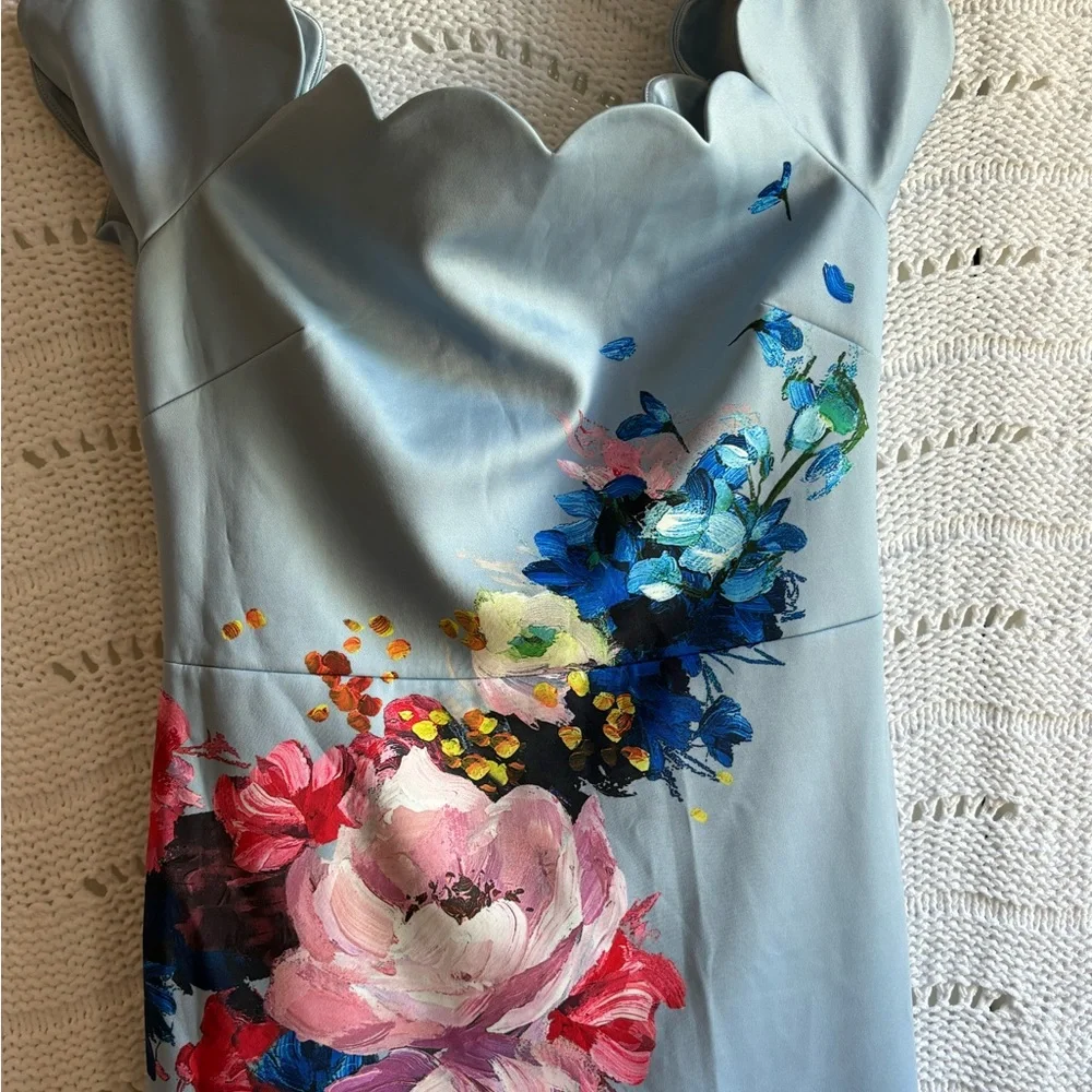 🛍️🛍️ HOST PICK 🎁 TED BAKER Hailly Raspberry-Ripple-Print Off-the-Shoulde… - Picture 9 of 13